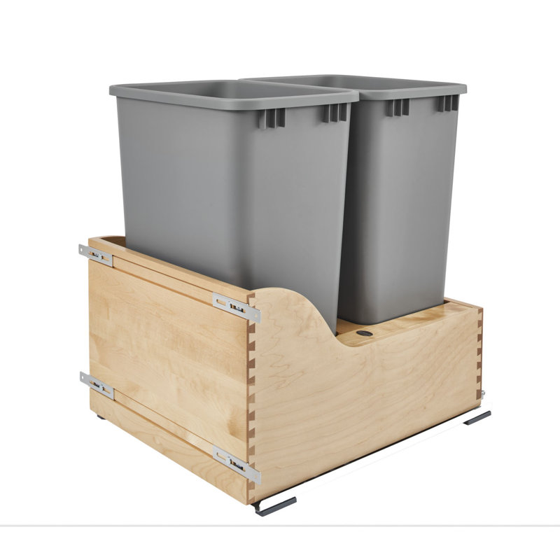 Revashelf 4wcsc2150dm2 double 50 quart pull out waste trash